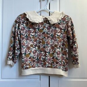 H&M 2T floral collared sweater